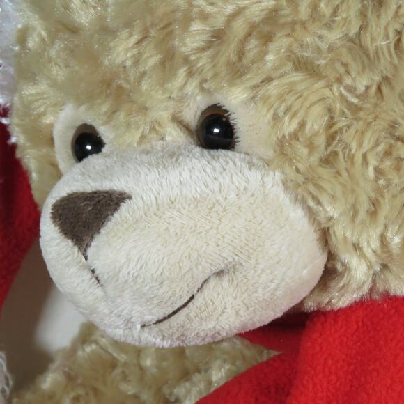 Fiesta Christian Christmas Bear Plush 21" with Santa Hat & Scarf Stuffed Animal - Picture 9 of 16